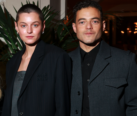 Emma Corrin and Rami Malek attend the Miu Miu Dinner Party at Laurent as part of the Paris Fashion Week