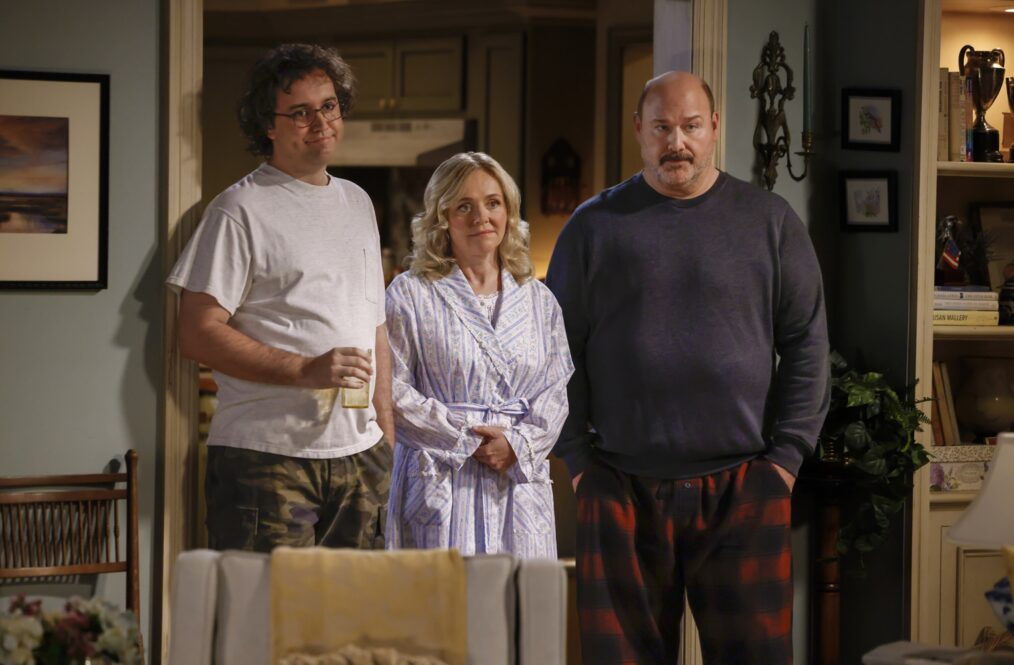 Dougie Baldwin, Rachel Bay Jones, and Will Sasso in 'Georgie & Mandy's First Marriage' Season 1 finale
