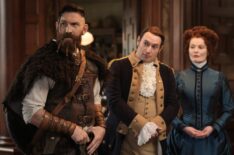Devan Chandler Long, Brandon Scott Jones, and Rebecca Wisocky in 'Ghosts' Season 4
