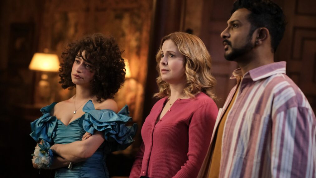 Odessa A'Zion, Rose McIver, and Utkarsh Ambudkar in 'Ghosts' Season 4