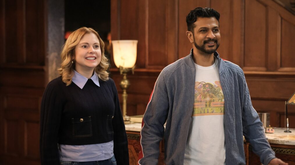 Rose McIver and Utkarsh Ambudkar in 'Ghosts' Season 4