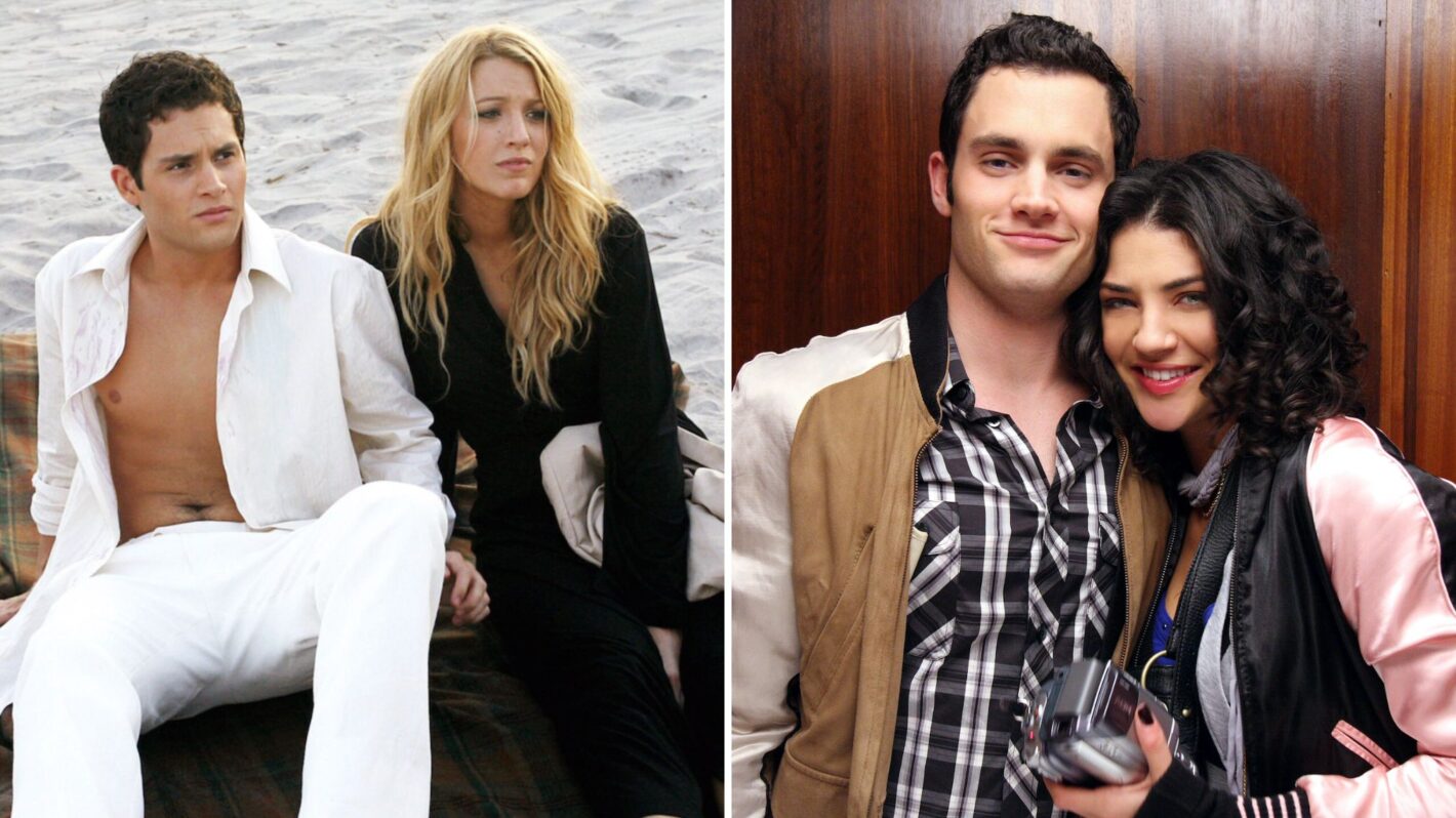Dan Humphrey with Serena and Vanessa on Gossip Girl