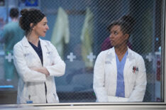 Caterina Scorsone and Alexis Floyd in 'Grey's Anatomy' Season 21 Episode 13