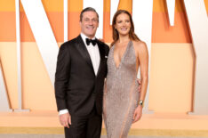 Jon Hamm and Anna Osceola attend the 2025 Vanity Fair Oscar Party