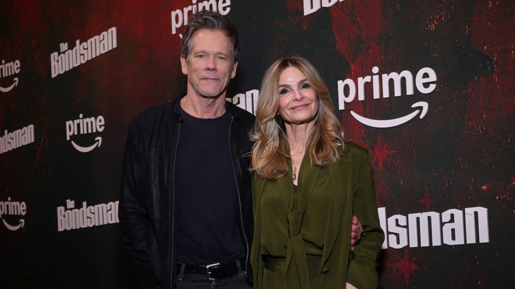 NEW YORK, NEW YORK - MARCH 31: (L-R) Kevin Bacon and Kyra Sedgwick attend 'The Bondsman' NY premiere on March 31, 2025 in New York City.