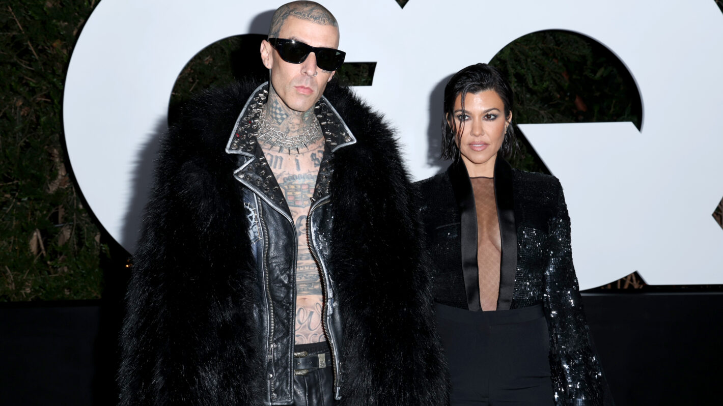 Travis Barker and Kourtney Kardashian Barker attend the GQ Men of the Year Party
