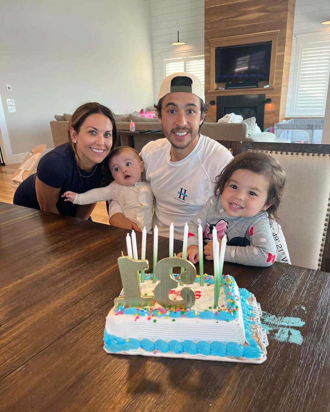 Meredith and Johnny Gaudreau with their kids.