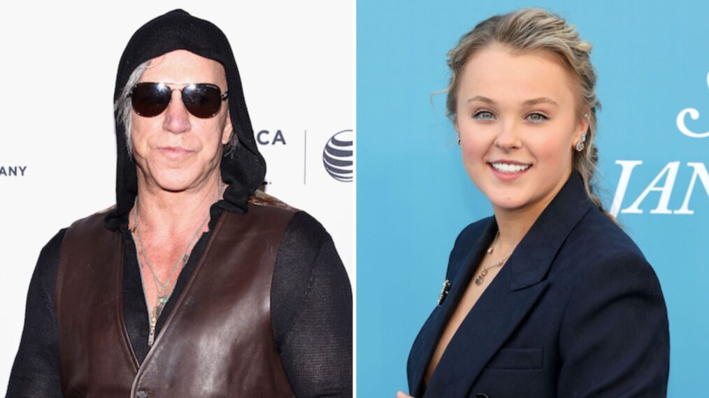 Mickey Rourke poses for a photo at SMASH Global VIII ñ Night Of Champions , JoJo Siwa attends the 2025 Billboard Women in Music