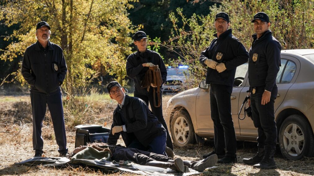 Gary Cole as NCIS Special Agent Alden Parker, Brian Dietzen as Jimmy Palmer, Katrina Law as NCIS Special Agent Jessica Knight, Sean Murray as Special Agent Timothy McGee, and Wilmer Valderrama as NCIS Special Agent Nicholas “Nick” Torres — 'NCIS' Season 22 Episode 12 'Fun and Games'