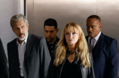 Gary Cole as NCIS Special Agent Alden Parker, Wilmer Valderrama as NCIS Special Agent Nicholas “Nick” Torres, Rebecca De Mornay as Carla Marino., and Rocky Carroll as NCIS Director Leon Vance — 'NCIS' Season 22 Finale 'Nexus'