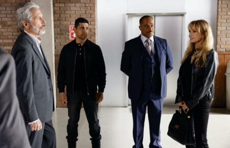 Gary Cole as NCIS Special Agent Alden Parker, Wilmer Valderrama as NCIS Special Agent Nicholas “Nick” Torres, Rocky Carroll as NCIS Director Leon Vance, and Rebecca De Mornay as Carla Marino — 'NCIS' Season 22 Finale 