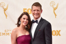 Megan Marie Coughlin and actor Philip Winchester attend the 67th Emmy Awards