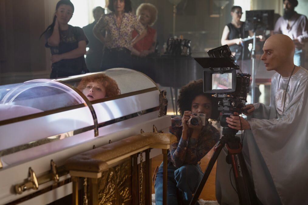 Sherry Cola, Natasha Lyonne, and Katie Holmes in 'Poker Face' Season 2