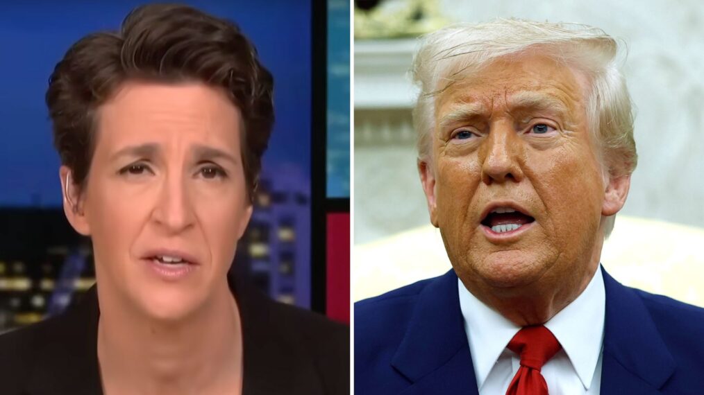 Rachel Maddow and Donald Trump