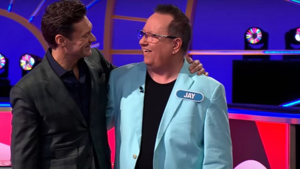 Ryan Seacrest with Wheel of Fortune contestant Jay Tope on April 8 ,2025