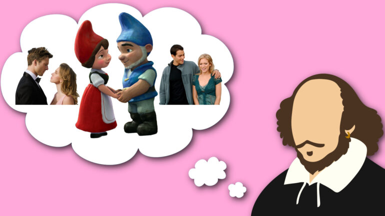 Glen Powell and Sydney Sweeney in 'Anyone But You'; 'Gnomeo and Juliet'; Jesse Metcalfe and Brittany Snow in 'John Tucker Must Die'