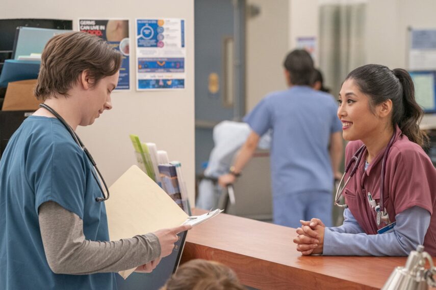 Mekki Leeper and Kahyun Kim in 'St. Denis Medical'