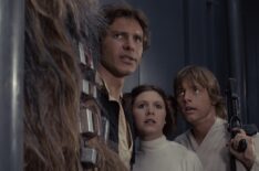 Harrison Ford, Carrie Fisher, and Mark Hamill in 'A New Hope'