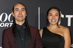 Tatanka Means and Christine Means attend The Hollywood Reporter And Tik Tok's Academy Award Nominee Celebration