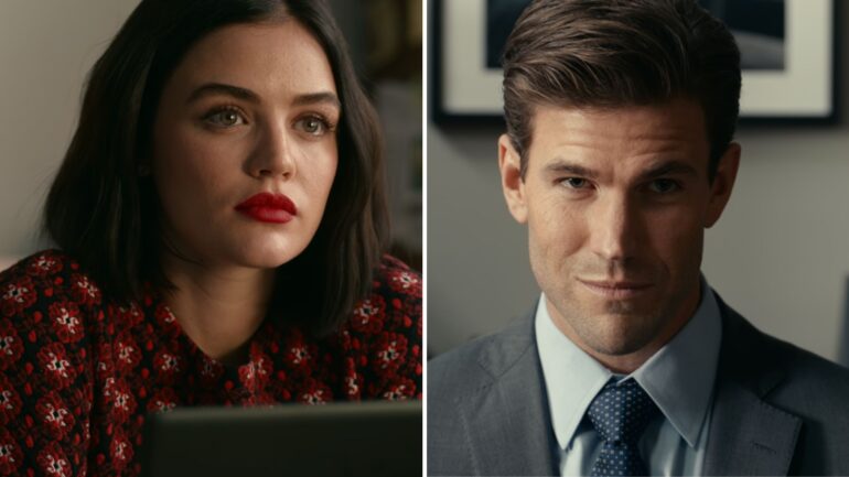 Lucy Hale and Austin Stowell in 'The Hating Game'