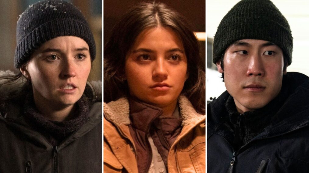 Kaitlyn Dever, Isabela Merced, and Young Mazino as Abby, Dina, and Jesse from 'The Last of Us' Season 2
