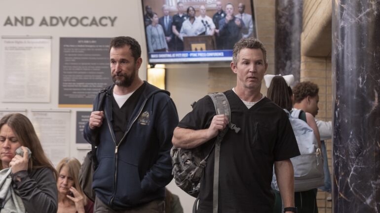 Noah Wyle as Robby, Shawn Hatosy as Abbot — 'The Pitt' Season 1 Finale