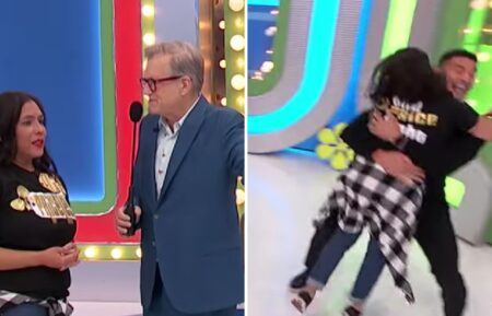 The Price is Right contestant Elsa jumping into model Devin Goda's arms on April 21, 2025