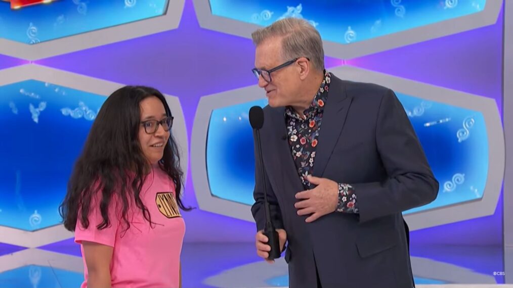 Drew Carey with a The Price Is Right contestant on Monday, April 14, 2025