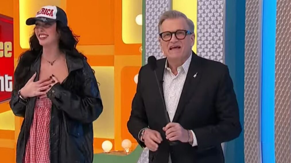 The Price is Right contestant Christianna's dress nearly falls down