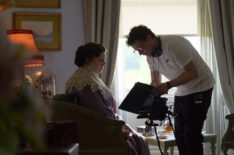 Anjelica Huston as Lady Tressilian and Director Sam Yates — 'Towards Zero'