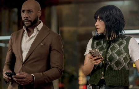 Morris Chestnut as Dr. John Watson and Eve Harlow as Dr. Ingrid Derian — 'Watson' Season 1 Episode 12