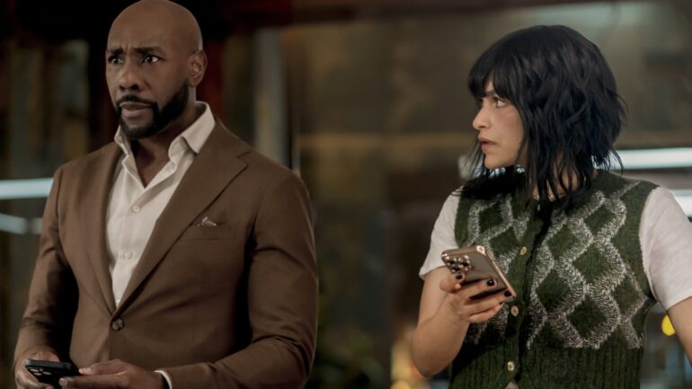 Morris Chestnut as Dr. John Watson and Eve Harlow as Dr. Ingrid Derian — 'Watson' Season 1 Episode 12 