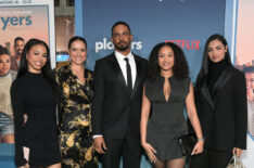Aniya Wayans, Samara Saraiva, Damon Wayans Jr., Amara Wayans, and Berlyn Wayans attend the Players Los Angeles Premiere | Netflix at The Egyptian Theatre Hollywood on February 08, 2024 in Los Angeles, California