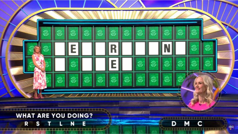 Wheel of Fortune contestant Becky Lenski solving Bonus Round puzzle on April 16, 2025