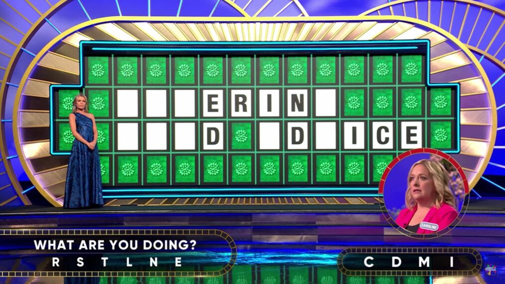 Wheel of Fortune contestant Caroline Spicer solving the Bonus Puzzle on April 22, 2025