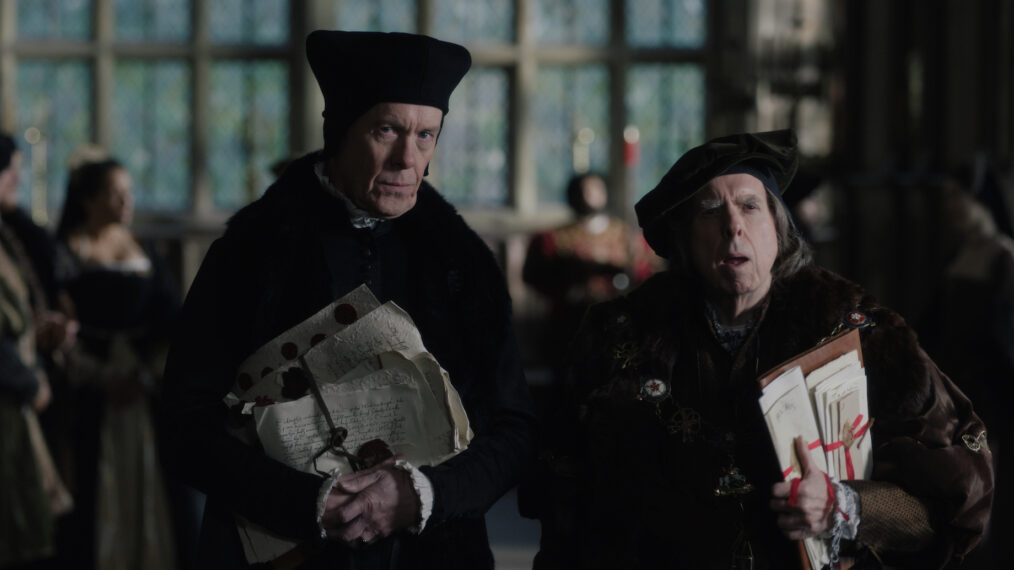 Alex Jennings as Stephen Gardiner and Timothy Spall as Duke of Norfolk in the 'Wolf Hall: The Mirror and the Light' series finale