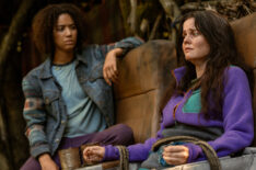 Jasmin Savoy Brown as Teen Taissa and Ashley Sutton as Hanna in 'Yellowjackets' Season 3 Episode 8 - 'A Normal, Boring Life'