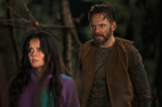 Ashley Sutton as Hanna and Joel McHale as Kodiak in 'Yellowjackets' Season 3 Episode 9 - 'How the Story Ends'