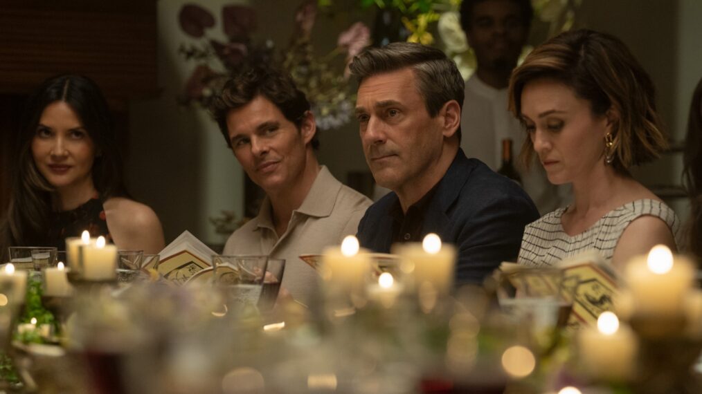 Olivia Munn, James Marsden, and Jon Hamm in 'Your Friends and Neighbors'