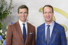 Eli and Peyton Manning at the 2025 Disney upfronts