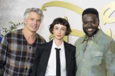 Timothy Olyphant, Sydney Chandler, and Babou Ceesay of Alien: Earth at the 2025 Disney upfronts