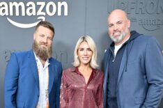 Ryan Fitzpatrick, Charissa Thompson, and Andrew Whitworth attend Amazon's Upfront 2025 Presentation at Beacon Theatre on May 12, 2025 in New York City. (Photo by Slaven Vlasic/Getty Images for Amazon)