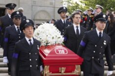 Lou Ferrigno Jr. as Tommy, Aisha Hinds as Hen, Kenneth Choi as Chimney, Anirudh Pisharody as Ravi, Ryan Guzman as Eddie, and Oliver Stark as Buck — '9-1-1' Season 8 Episode 16 'The Last Alarm'