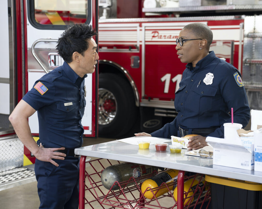 Kenneth Choi as Chimney and Aisha Hinds as Hen — '9-1-1' Season 8 Episode 17 