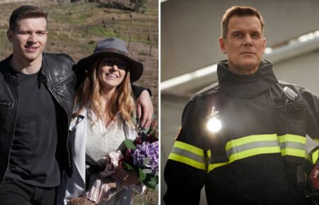 Oliver Stark as Buck, Connie Britton as Abby, and Peter Krause as Bobby — '9-1-1' Season 1