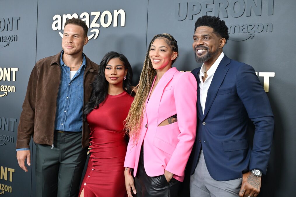Blake Griffin, Taylor Rooks, Candace Parker, and Udonis Haslem attend Amazon's Upfront 2025 Presentation at Beacon Theatre on May 12, 2025 in New York City. (Photo by Slaven Vlasic/Getty Images for Amazon)