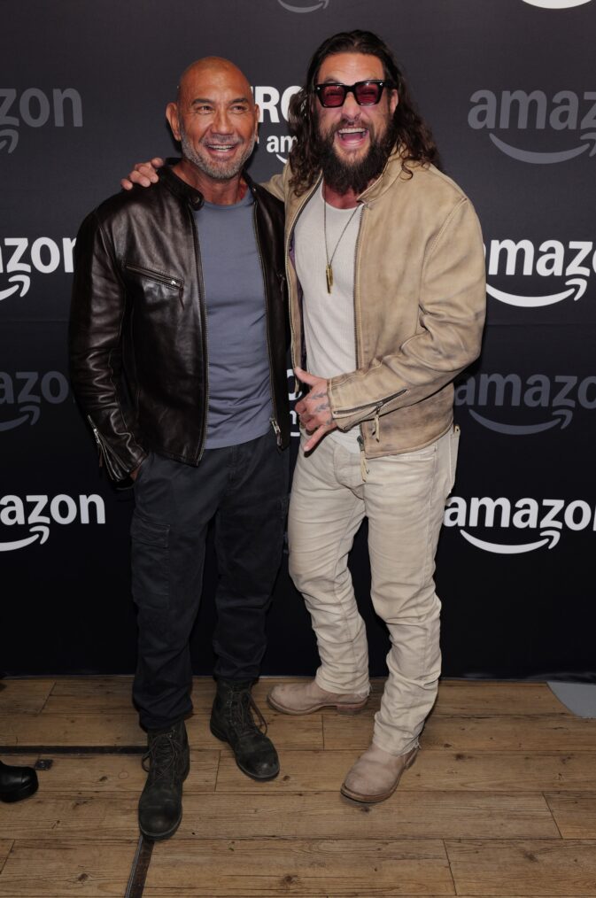 Dave Bautista and Jason Momoa attend Amazon's Upfront 2025 Presentation at Beacon Theatre on May 12, 2025 in New York City. (Photo by Craig Barritt/Getty Images for Amazon)