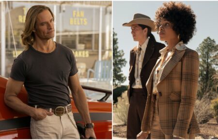 Josh Holloway and Rachel Hilson in Duster