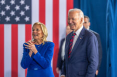 U.S. President Joe Biden and first lady Jill Biden exit the stage after the President spoke at the International African-American Museum on January 19, 2025 in Charleston, South Carolina. One day before the inauguration of President-elect Donald Trump, Biden thanked South Carolina for its support during his speech