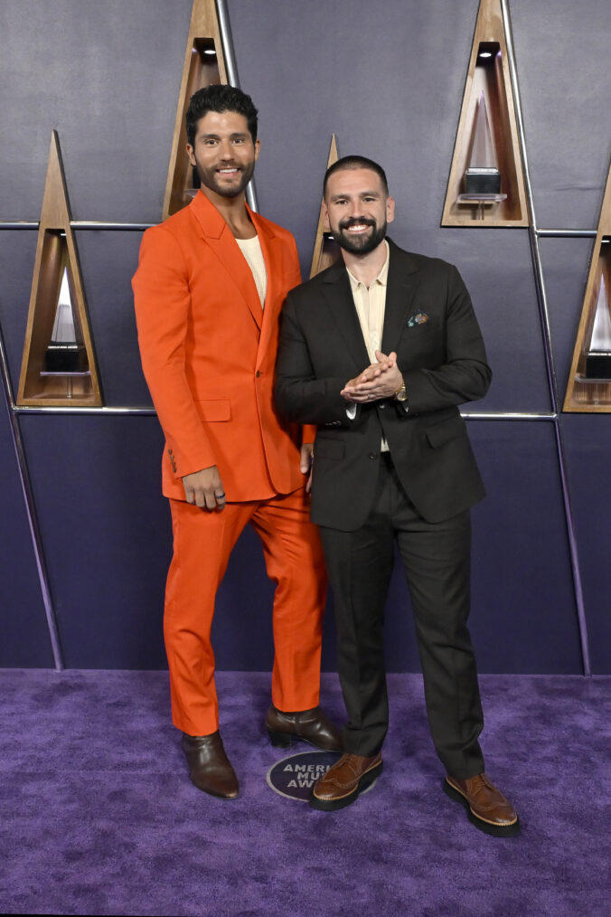 Dan Smyers and Shay Mooney of Dan + Shay attend the 2025 American Music Awards at Fontainebleau Las Vegas on May 26, 2025 in Las Vegas